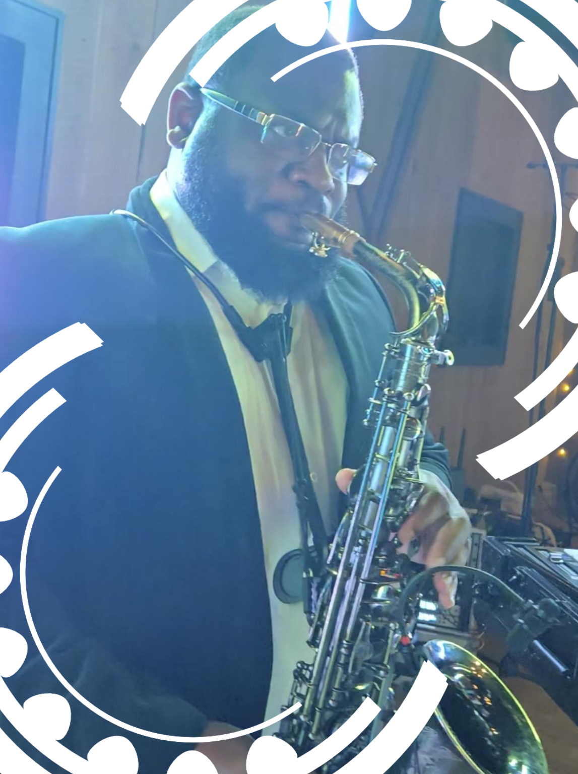 Live saxophonist and violinist performing together at a Pittsburgh corporate event