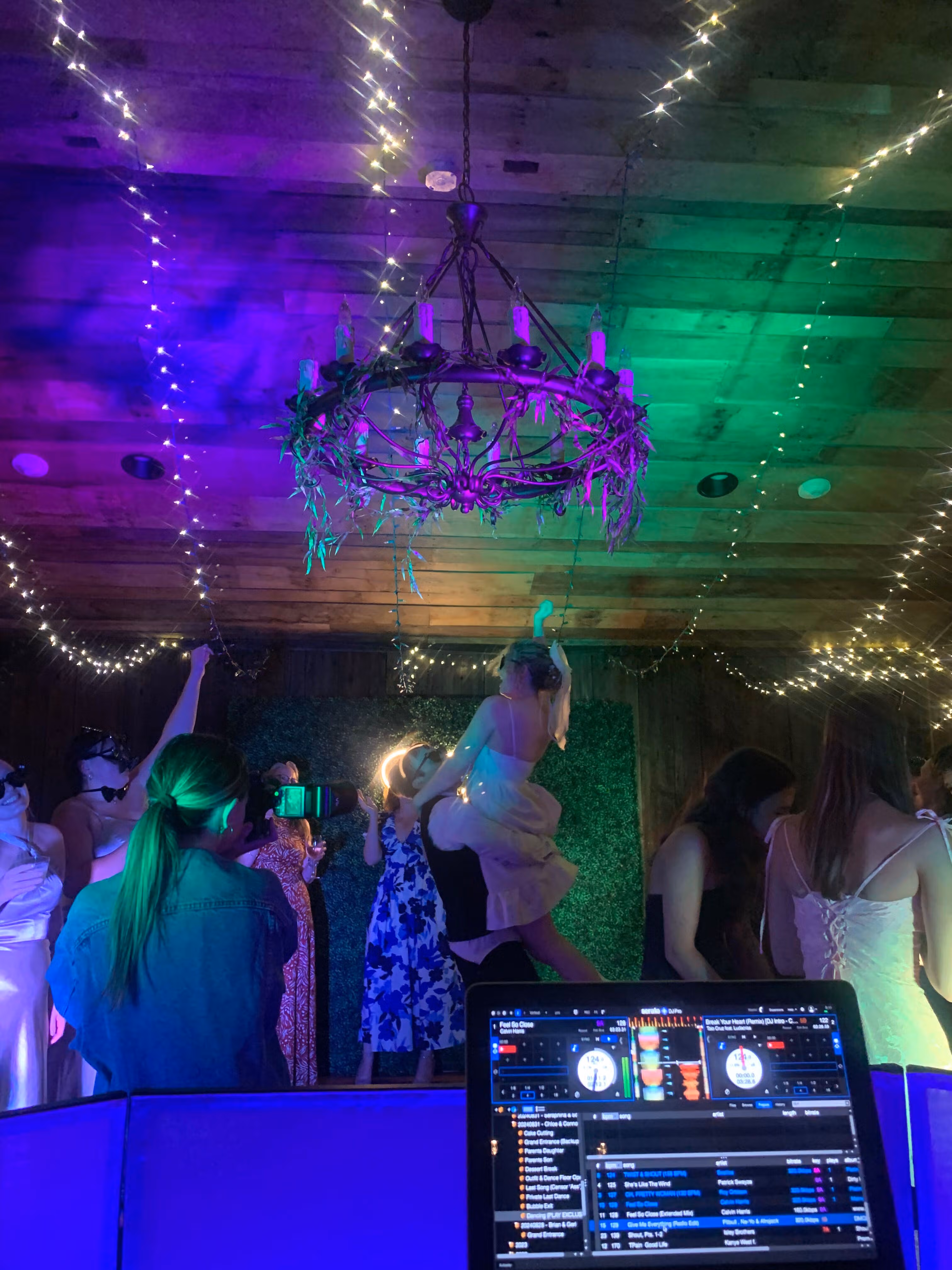 Event lighting design with uplighting and monogram