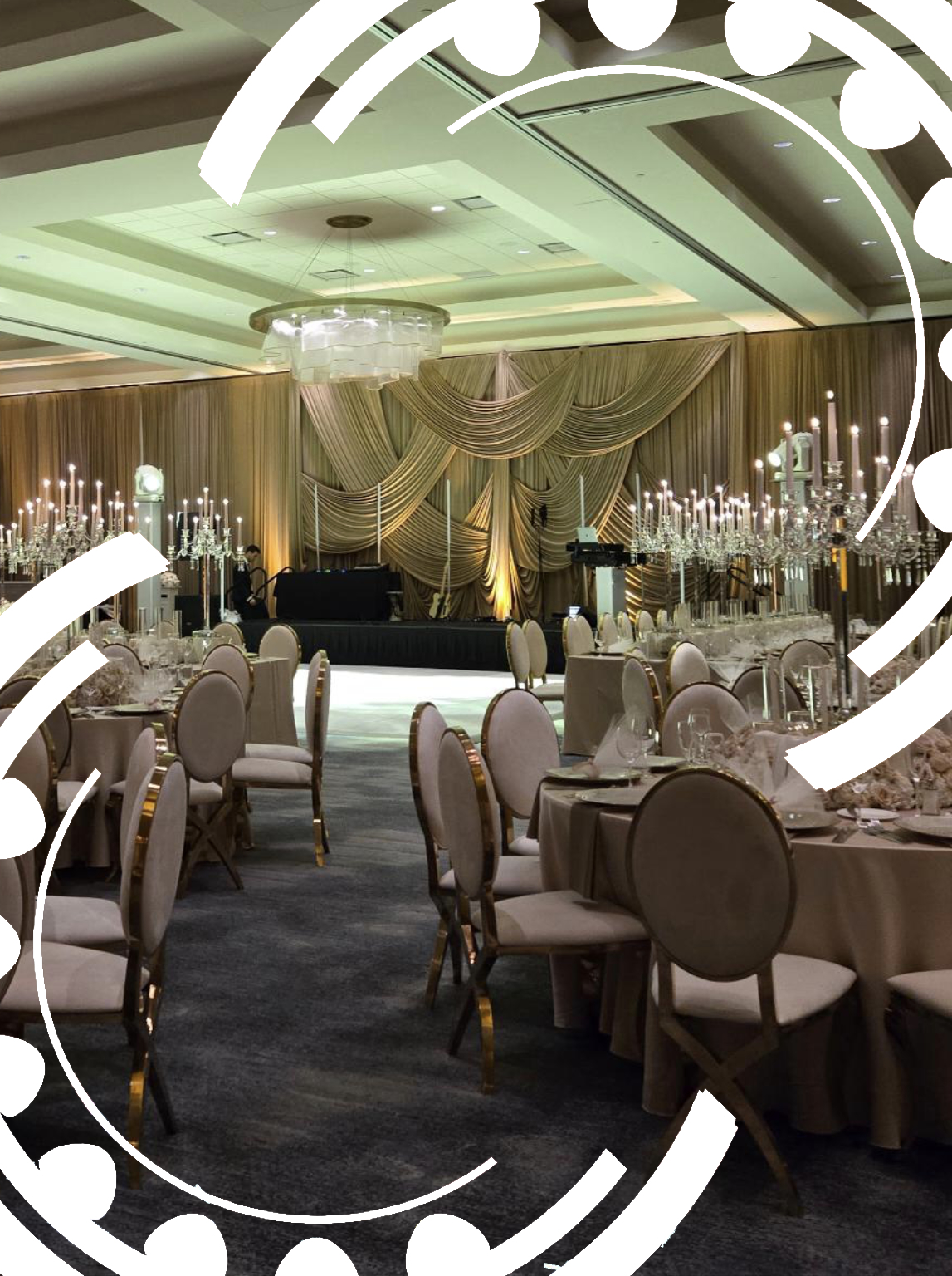 Professionally designed event space with lighting and decor at a Pittsburgh gala